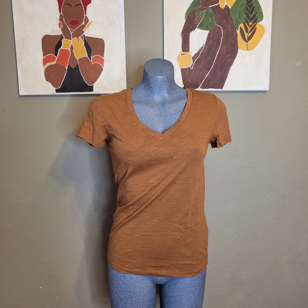 Universal Thread Women's V-Neck Brown Tee Size Small